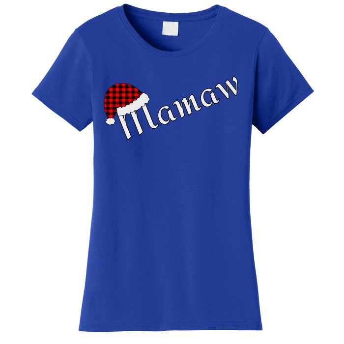 Plaid Santa Sleep Hat Mamaw Gift Women's T-Shirt