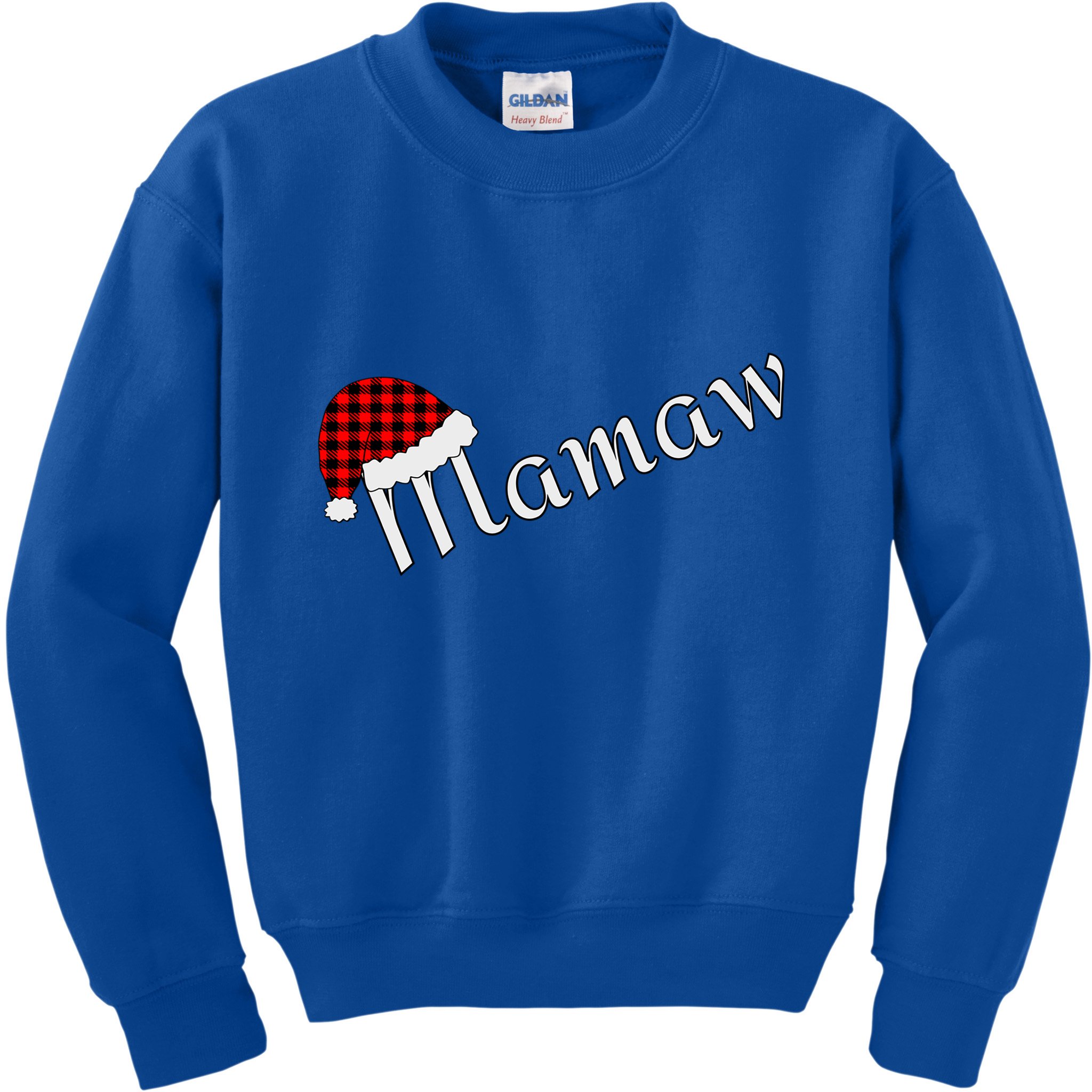 Plaid Santa Sleep Hat Mamaw Gift Kids Sweatshirt