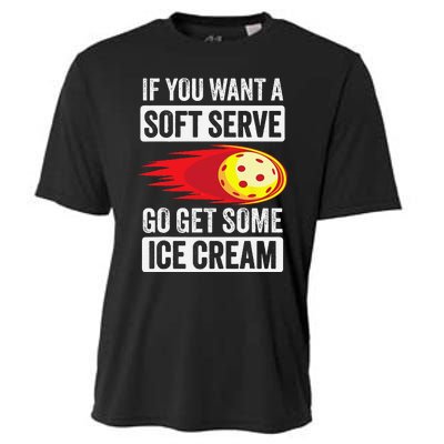 Pickleball Soft Serve Ice Cream Funny Pickleball Cooling Performance Crew T-Shirt