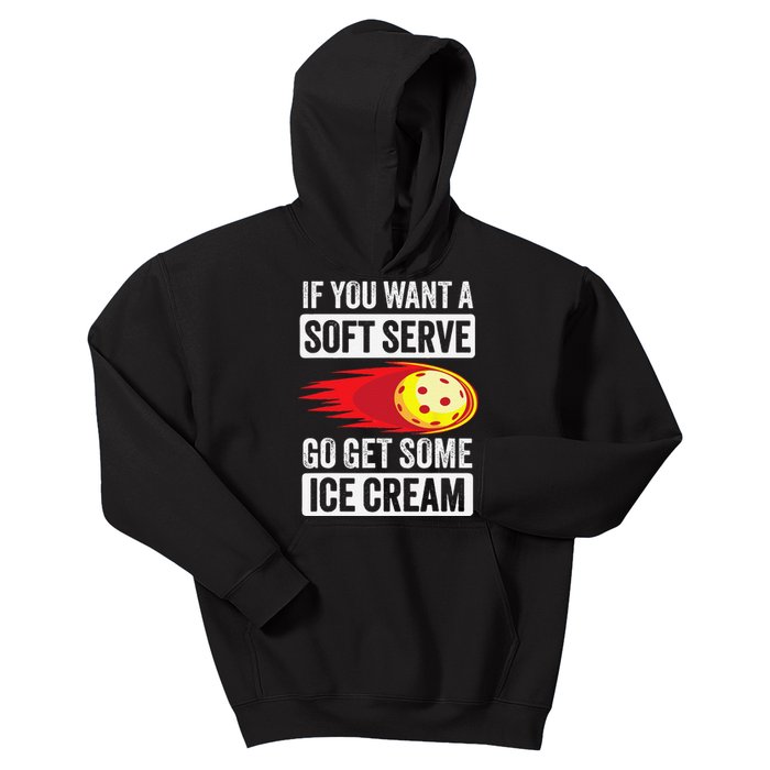 Pickleball Soft Serve Ice Cream Funny Pickleball Kids Hoodie