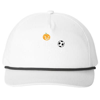 Pumpkin Skeleton Soccer Player Halloween Boy Soccer Snapback Five-Panel Rope Hat