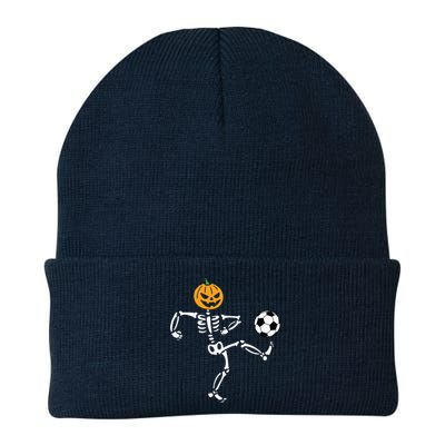 Pumpkin Skeleton Soccer Player Halloween Boy Soccer Knit Cap Winter Beanie