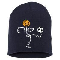 Pumpkin Skeleton Soccer Player Halloween Boy Soccer Short Acrylic Beanie