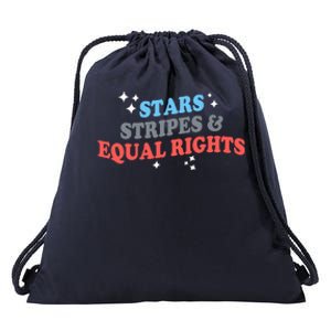 Patriotic Stars Stripes And Equal Rights 4th Of July Gift Drawstring Bag