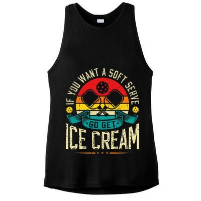 Pickleball Soft Serve Ice Cream Pickleball Player Ladies PosiCharge Tri-Blend Wicking Tank