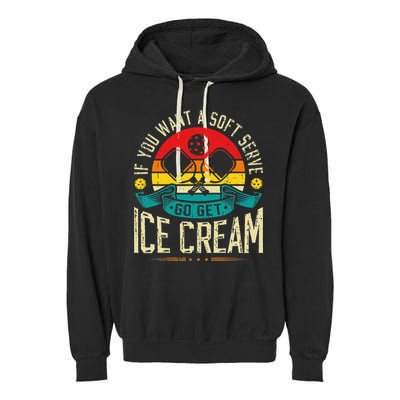 Pickleball Soft Serve Ice Cream Pickleball Player Garment-Dyed Fleece Hoodie