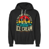 Pickleball Soft Serve Ice Cream Pickleball Player Garment-Dyed Fleece Hoodie