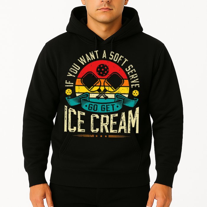 Pickleball Soft Serve Ice Cream Pickleball Player Hoodie