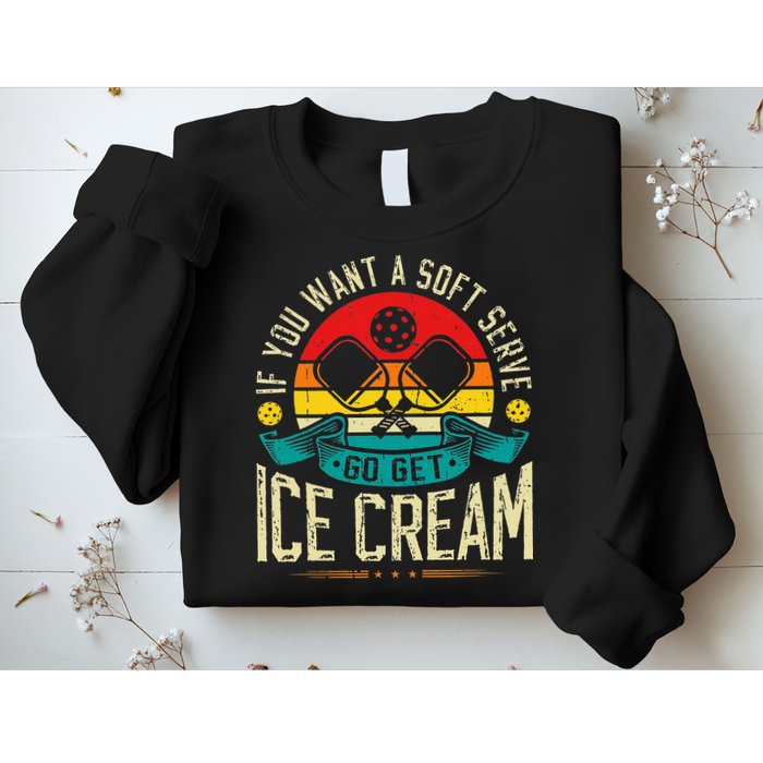 Pickleball Soft Serve Ice Cream Pickleball Player Sweatshirt