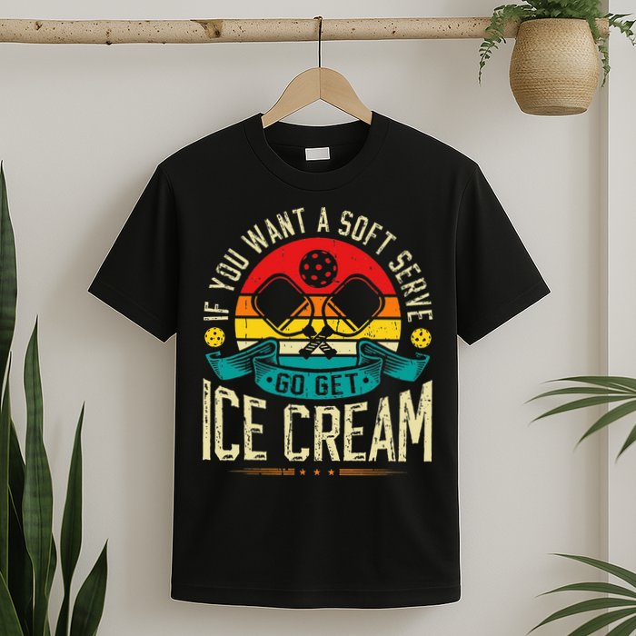 Pickleball Soft Serve Ice Cream Pickleball Player T-Shirt
