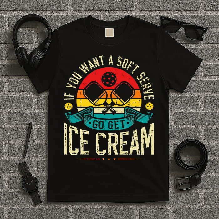 Pickleball Soft Serve Ice Cream Pickleball Player T-Shirt