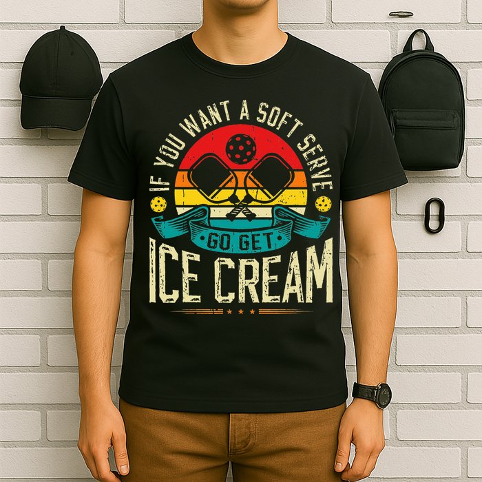 Pickleball Soft Serve Ice Cream Pickleball Player T-Shirt