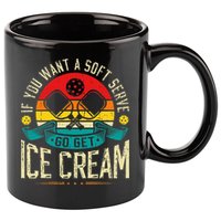 Pickleball Soft Serve Ice Cream Pickleball Player 11oz C Handle Ceramic Mug