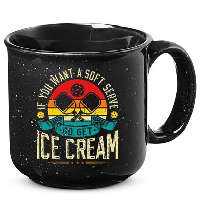 Pickleball Soft Serve Ice Cream Pickleball Player 15oz Campfire Ceramic Mug