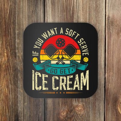 Pickleball Soft Serve Ice Cream Pickleball Player Coaster