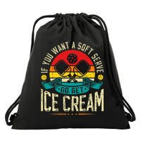 Pickleball Soft Serve Ice Cream Pickleball Player Drawstring Bag