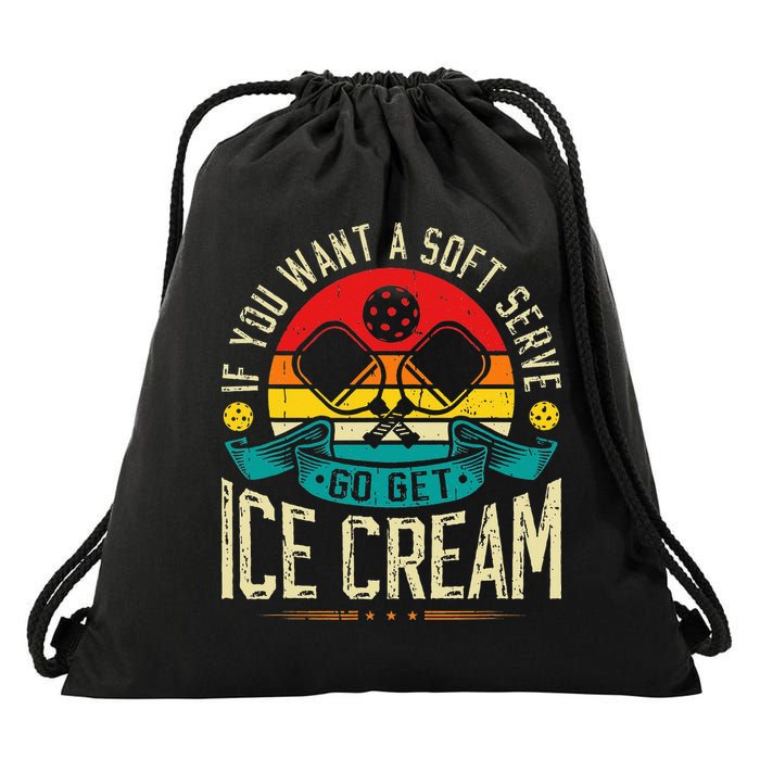 Pickleball Soft Serve Ice Cream Pickleball Player Drawstring Bag