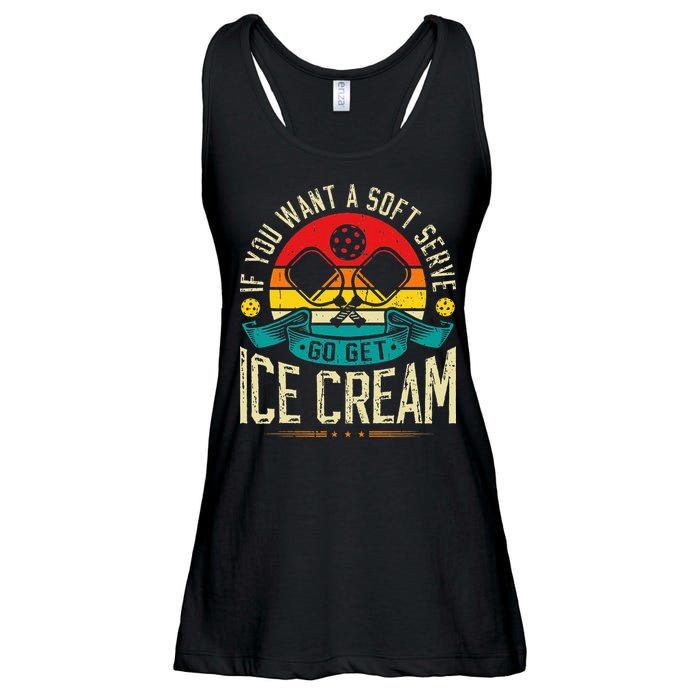Pickleball Soft Serve Ice Cream Pickleball Player Ladies Essential Flowy Tank