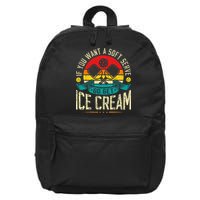 Pickleball Soft Serve Ice Cream Pickleball Player 16 in Basic Backpack