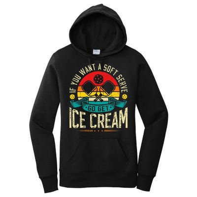 Pickleball Soft Serve Ice Cream Pickleball Player Women's Pullover Hoodie