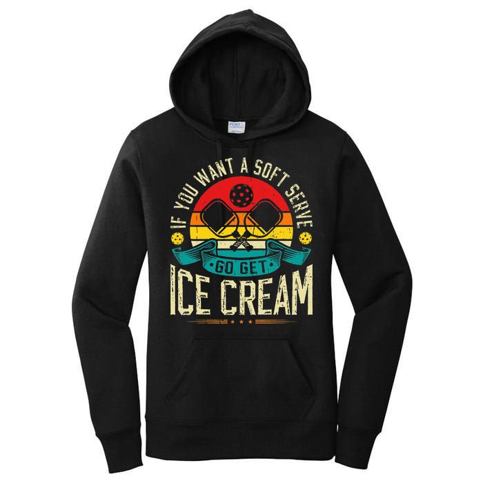 Pickleball Soft Serve Ice Cream Pickleball Player Women's Pullover Hoodie