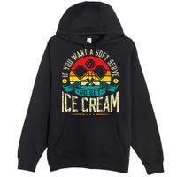 Pickleball Soft Serve Ice Cream Pickleball Player Premium Pullover Hoodie