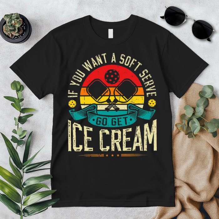 Pickleball Soft Serve Ice Cream Pickleball Player Premium T-Shirt