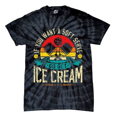Pickleball Soft Serve Ice Cream Pickleball Player Tie-Dye T-Shirt