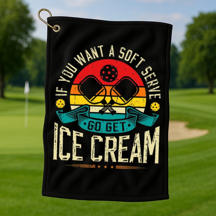 Pickleball Soft Serve Ice Cream Pickleball Player Golf Towel