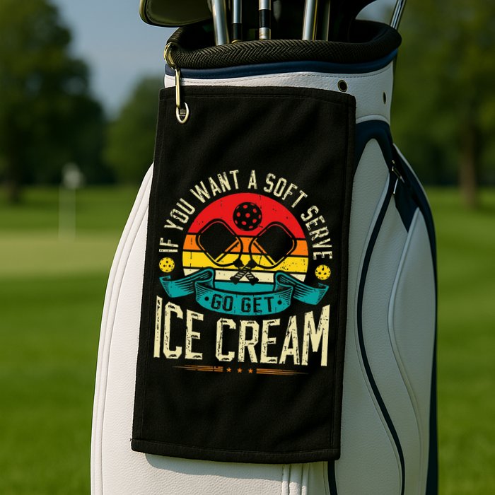 Pickleball Soft Serve Ice Cream Pickleball Player Golf Towel