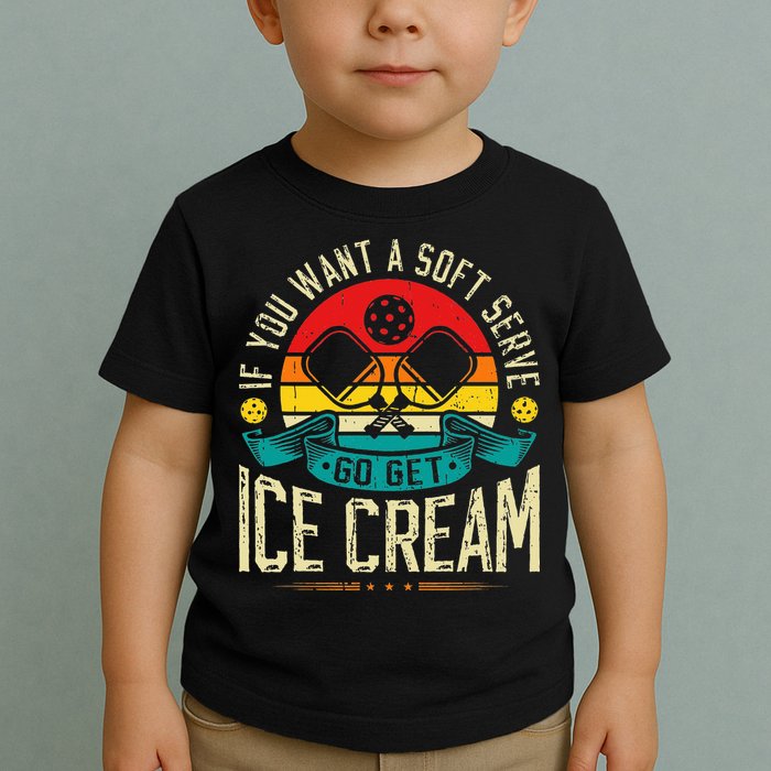 Pickleball Soft Serve Ice Cream Pickleball Player Toddler T-Shirt