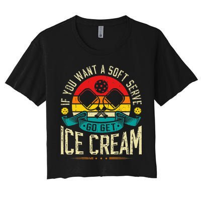 Pickleball Soft Serve Ice Cream Pickleball Player Crop Top