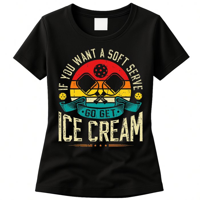 Pickleball Soft Serve Ice Cream Pickleball Player Womens T-Shirt