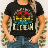 Pickleball Soft Serve Ice Cream Pickleball Player Womens T-Shirt