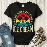 Pickleball Soft Serve Ice Cream Pickleball Player Womens T-Shirt