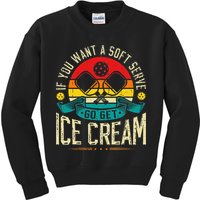 Pickleball Soft Serve Ice Cream Pickleball Player Kids Sweatshirt