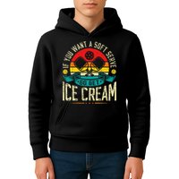 Pickleball Soft Serve Ice Cream Pickleball Player Kids Hoodie