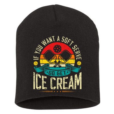 Pickleball Soft Serve Ice Cream Pickleball Player Short Acrylic Beanie