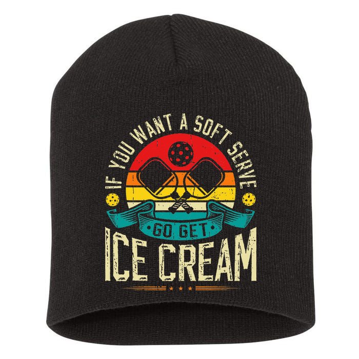 Pickleball Soft Serve Ice Cream Pickleball Player Short Acrylic Beanie