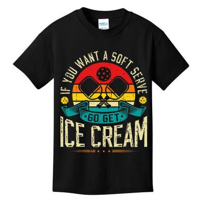 Pickleball Soft Serve Ice Cream Pickleball Player Kids T-Shirt