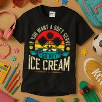 Pickleball Soft Serve Ice Cream Pickleball Player Kids T-Shirt