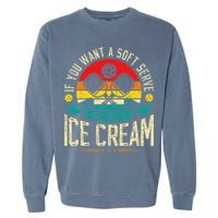 Pickleball Soft Serve Ice Cream Pickleball Player Garment-Dyed Sweatshirt