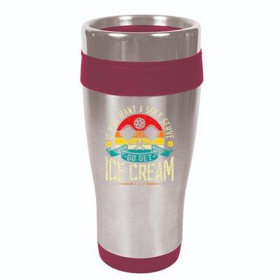 Pickleball Soft Serve Ice Cream Pickleball Player 16oz Travel Tumbler
