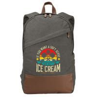 Pickleball Soft Serve Ice Cream Pickleball Player Cotton Canvas Backpack