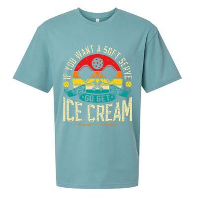 Pickleball Soft Serve Ice Cream Pickleball Player Sueded Cloud Jersey T-Shirt