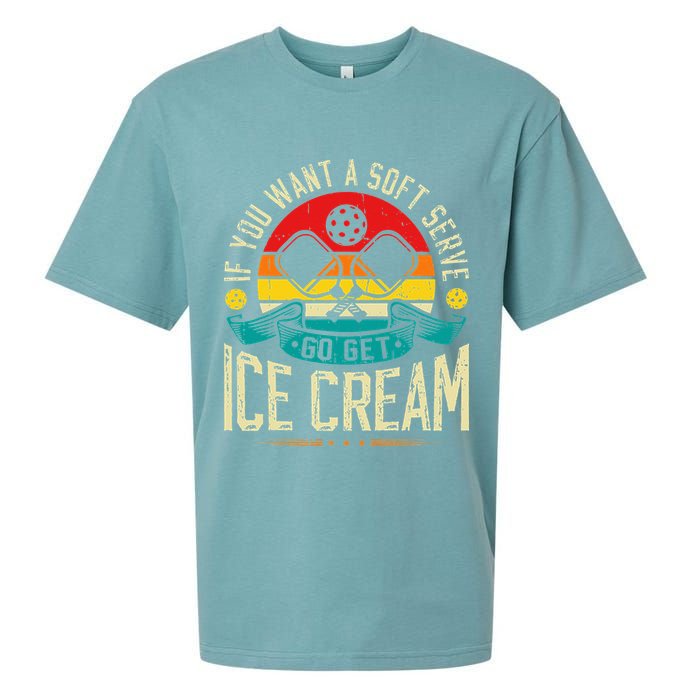 Pickleball Soft Serve Ice Cream Pickleball Player Sueded Cloud Jersey T-Shirt