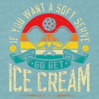 Pickleball Soft Serve Ice Cream Pickleball Player Sueded Cloud Jersey T-Shirt