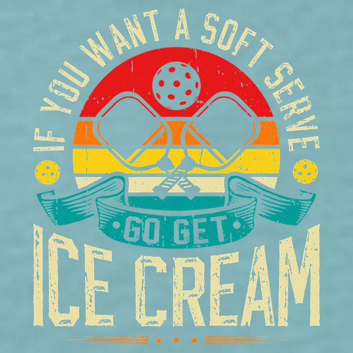 Pickleball Soft Serve Ice Cream Pickleball Player Sueded Cloud Jersey T-Shirt