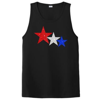 Patriotic Stars Sparkle Red White Blue American 4th Of July PosiCharge Competitor Tank