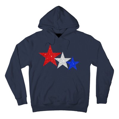 Patriotic Stars Sparkle Red White Blue American 4th Of July Hoodie